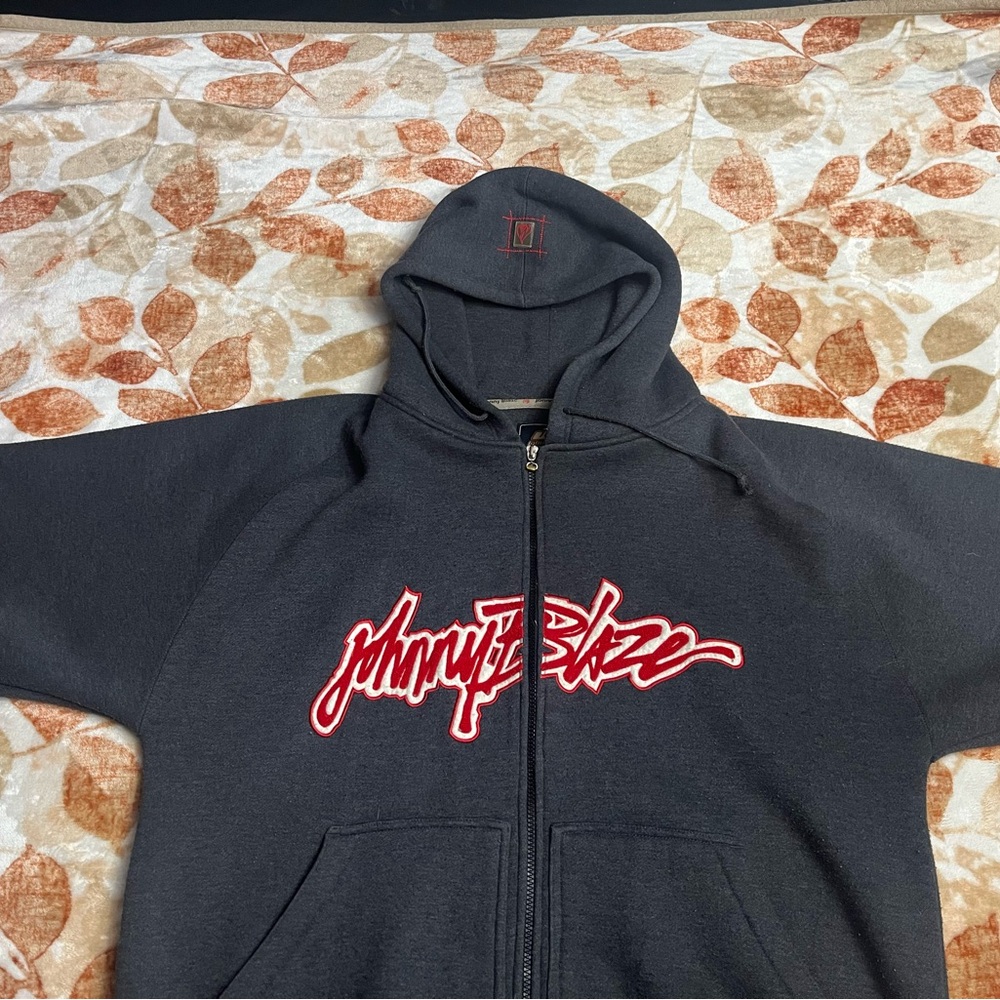 Johnny Blaze Gray Hoodie with Red Logo